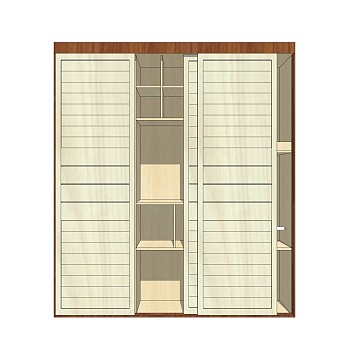 现代简约衣柜草图大师模型，储物柜SKP模型下载