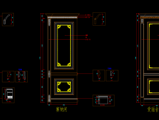 原创整木定制吊轨推拉门节点大样图，推拉门CAD设计图纸下载