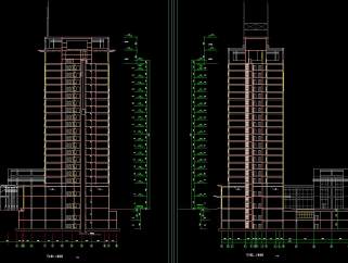 19层钢结构写字楼建筑设计图，办公楼建筑工程图纸下载