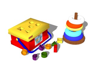 现代儿童智益玩具草图大师模型，玩具su模型下载