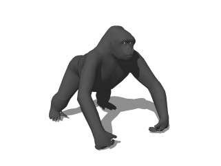 现代猩猩草图大师模型，动物sketchup模型下载