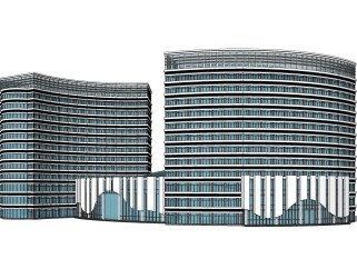 现代高层办公楼草图大师模型，高层办公楼sketchup模型免费下载