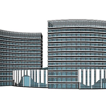 现代高层办公楼草图大师模型，高层办公楼sketchup模型免费下载