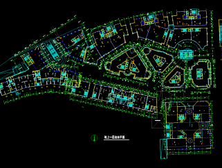 欧式风格商业街地块设计施工图，商业街CAD施工图纸下载
