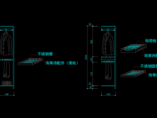 衣柜顶装配件CAD图库，衣柜顶装配件CAD图纸下载