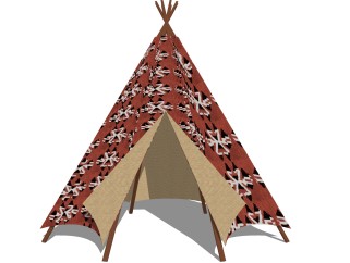现代简约户外帐篷草图大师模型，帐篷skp模型下载