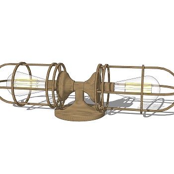 工业风金属壁灯草图大师模型，壁灯sketchup模型下载