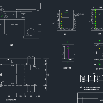 市政污水处理厂曝气沉砂池配套系统图，污水厂CAD施工图纸下载