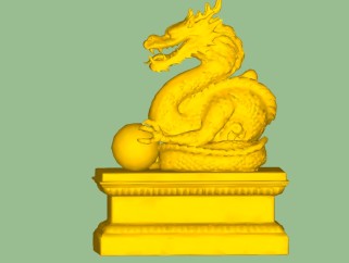 中式护珠盘龙雕塑su模型下载、护珠盘龙雕塑草图大师模型下载