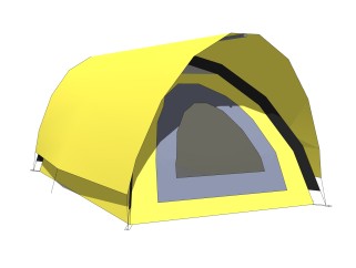 现代简约户外帐篷skb文件，帐篷草图大师模型下载