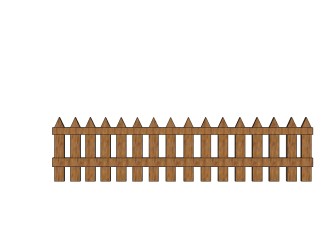 中式木质篱笆su模型下载、木质篱笆草图大师模型下载