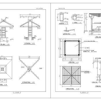 景观亭cad施工详图免费下载