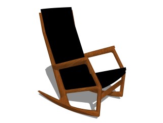 现代实木摇椅su模型，椅子草图大师模型下载
