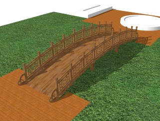 中式木桥草图大师模型，木桥sketchup模型免费下载
