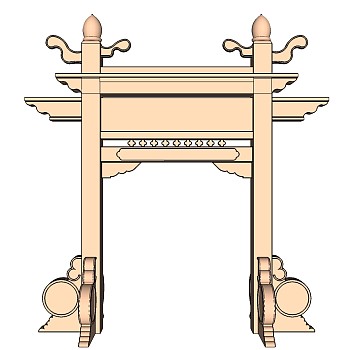 牌坊草图大师模型下载、牌坊su模型下载