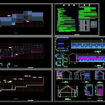 徽式四合院建筑全套施工图，四合院CAD建筑图纸下载