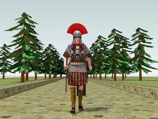 欧式罗马战士免费su模型，人物草图大师模型下载