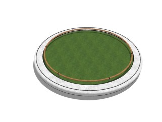 现代圆形树池sketchup模型下载，景观树池草图大师模型