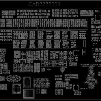 CAD地面砖图案模块，地面装块设计详图