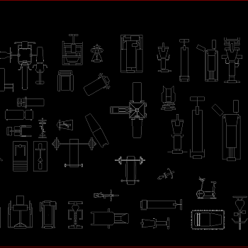健身运动器材CAD图块，cad图库下载