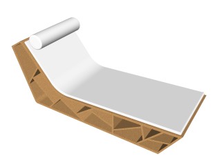 现代白色躺椅su模型，椅子草图大师模型下载