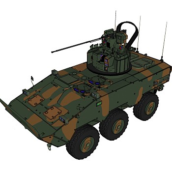 意大利依维柯瓜拉尼装甲车草图大师模型，装甲车SU模型下载