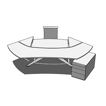   现代 简约办公桌草图大师模型，办公桌sketchup模型下载