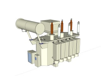 现代三相油浸式变压器草图大师模型，油浸式变压器su模型下载