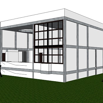 柯布西耶新精神展览馆草图大师模型下载、新精神展览馆su模型下载