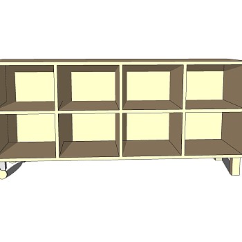 新中式风格储物柜草图大师模型，储物柜sketchup模型下载