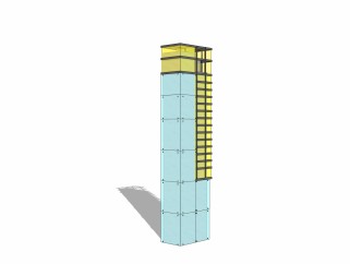 现代造型灯柱su模型免费下载，景观灯草图大师模型