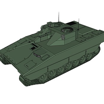 瑞典CV-90轻型坦克草图大师模型，坦克SU模型下载