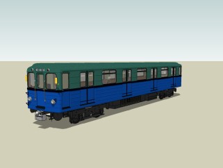 现代火车车厢草图大师模型，火车sketchup模型