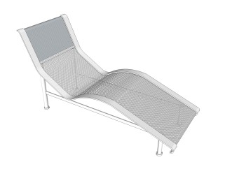 现代简约白色躺椅su模型，椅子草图大师模型下载