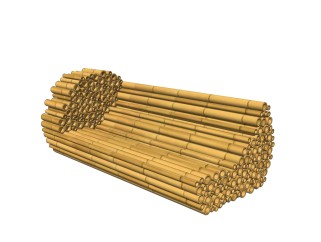 现代竹制品su模型，竹制品草图大师模型下载