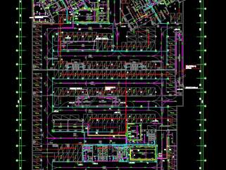 深圳某小区地下车库电气全套设计CAD图纸，地下车库电气设计CAD施工图下载