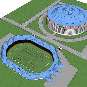 体育馆草图大师模型，体育馆SU模型下载