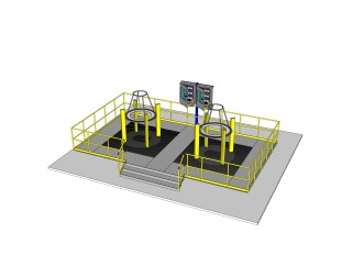 现代工厂柜电气操作平台草图大师模型，操作平台su模型下载
