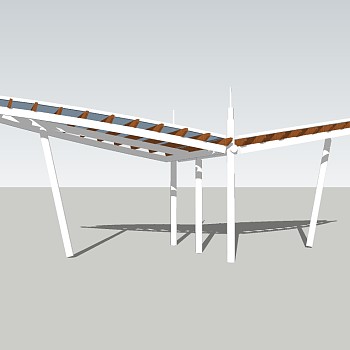 现代廊架草图大师模型，廊架sketchup模型下载