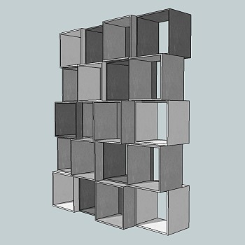 现代装饰柜草图大师模型，装饰柜sketchup模型下载