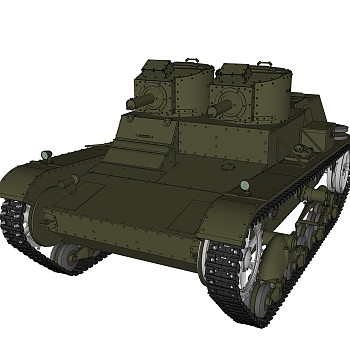 现代波兰坦克草图大师模型，坦克sketchup模型下载