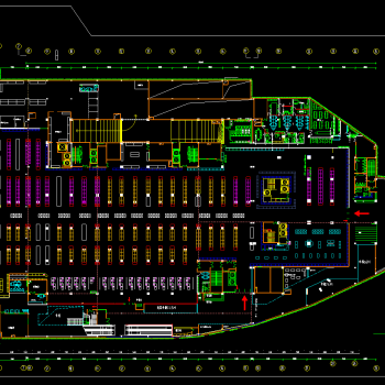 特色大型超市CAD施工图，超市CAD图纸下载