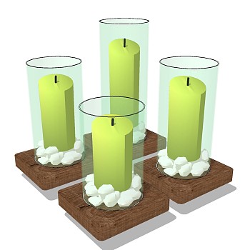  现代蜡烛草图大师模型，蜡烛sketchup模型下载