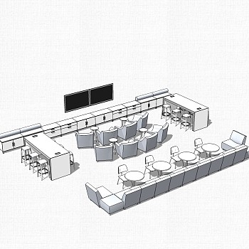 会议桌草图大师模型，会议桌sketchup模型，会议桌su素材下载