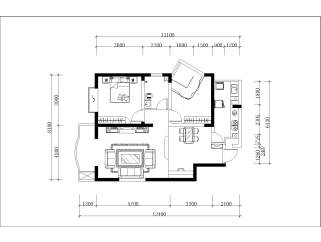 两居户型图CAD施工图附效果图及完工实景照片，户型图CAD建筑图纸下载