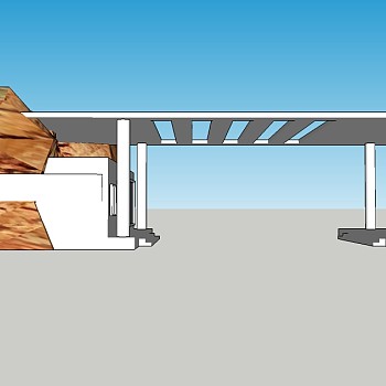 现代简约风格入口大门su模型下载，sketchup入口大门草图大师模型