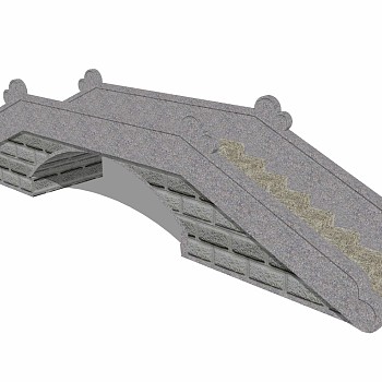 自然风石桥草图大师模型，石桥sketchup模型免费下载