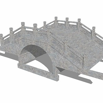 自然风石桥草图大师模型，石桥sketchup模型免费下载