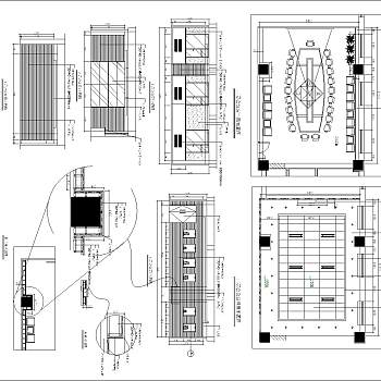 现代70平米会议室CAD装修详图下载