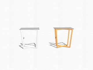 现代简约玻璃凳子组合草图大师模型，凳子skp模型下载